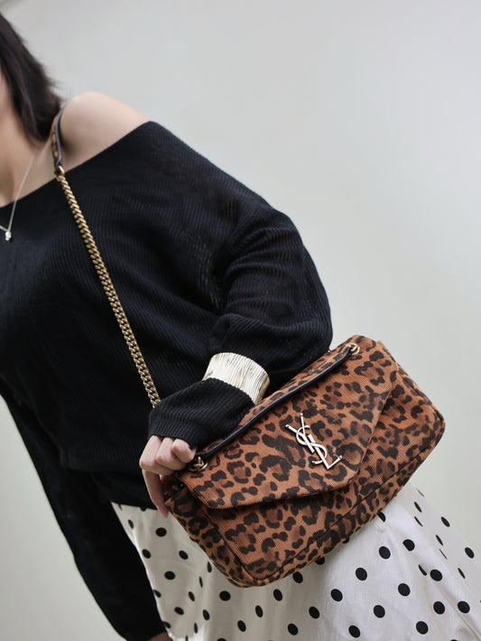 YSL Calypso in leopard print