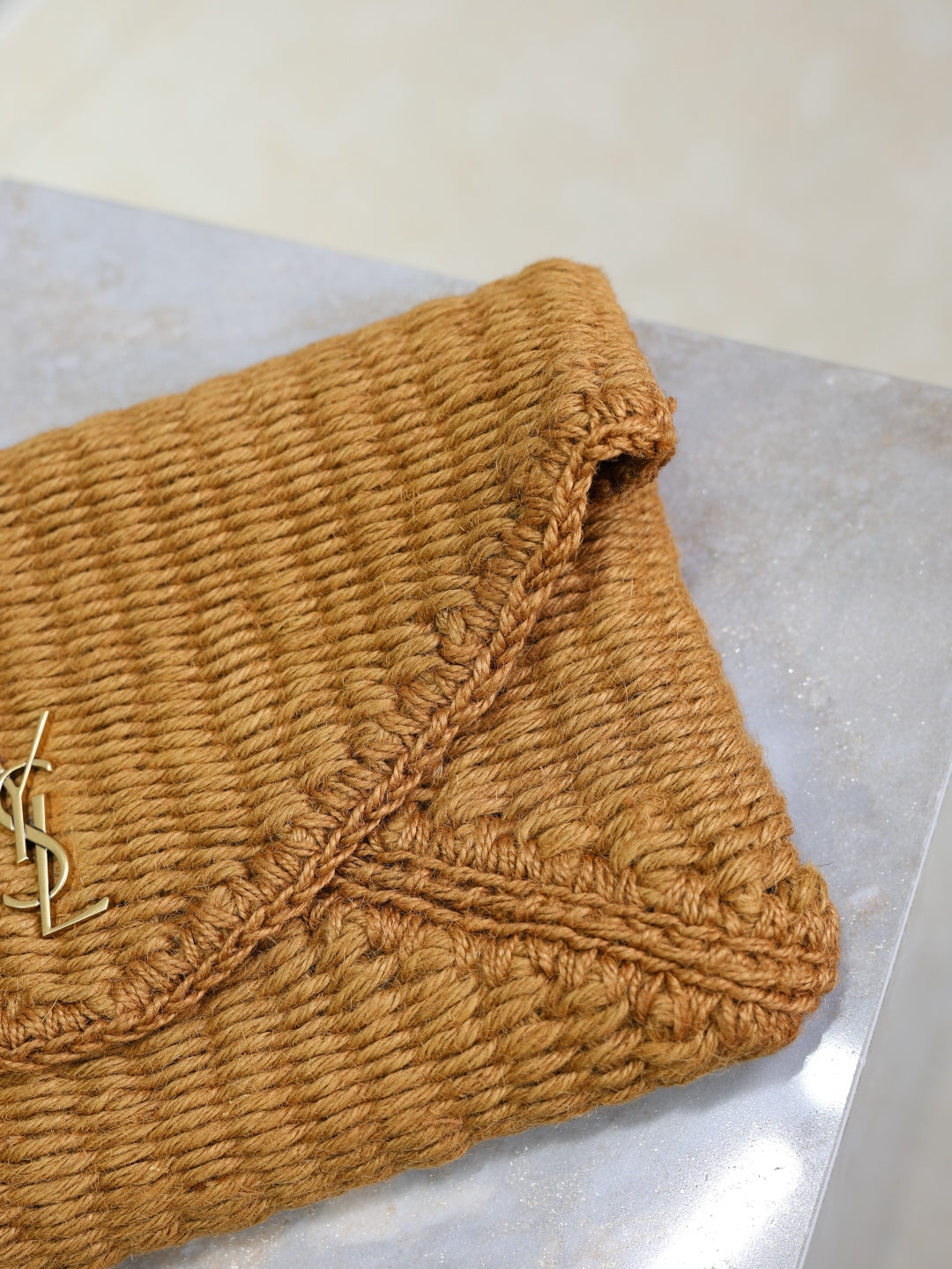 YSL Le Cassandre straw bag
