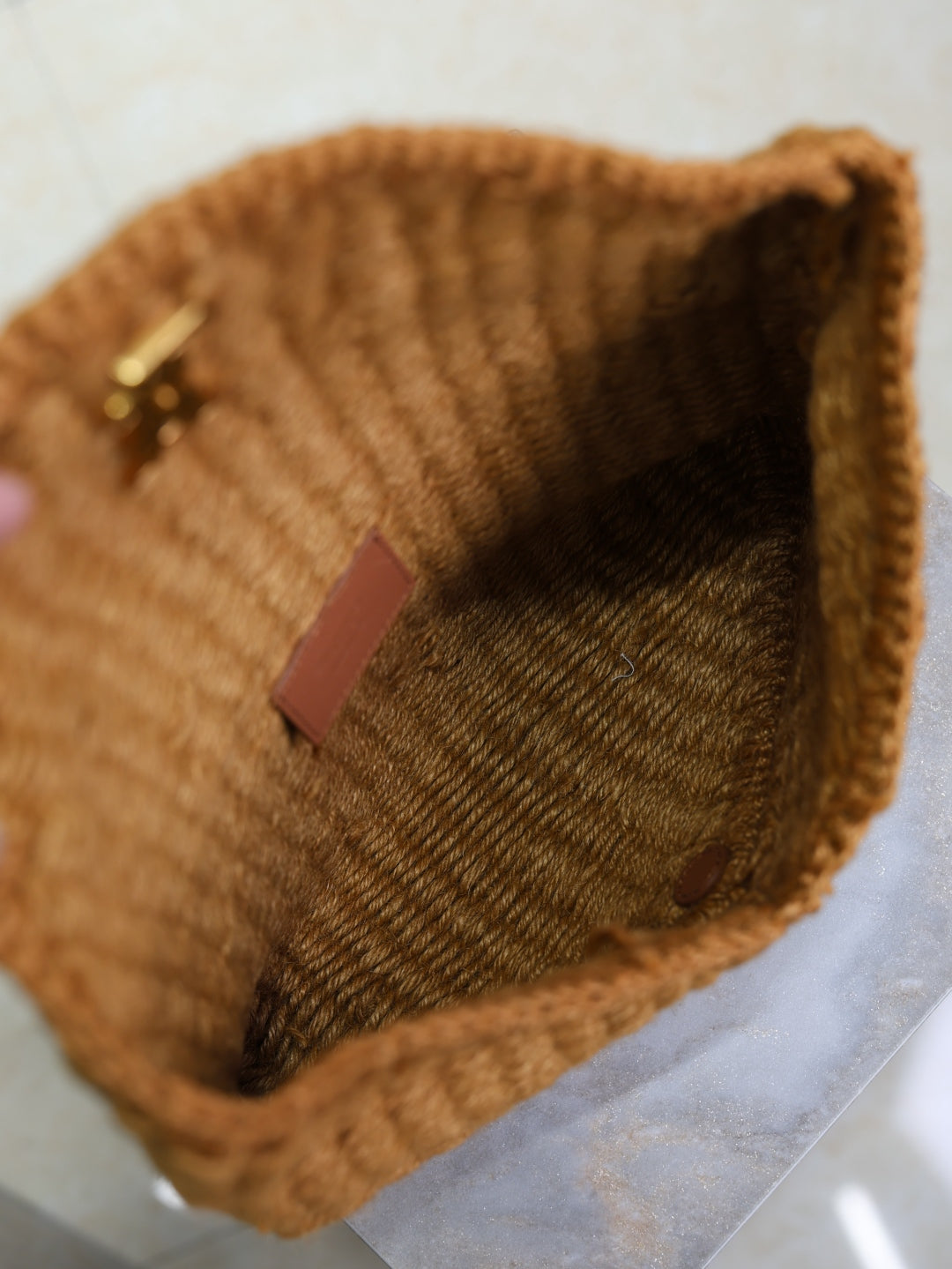 YSL Le Cassandre straw bag