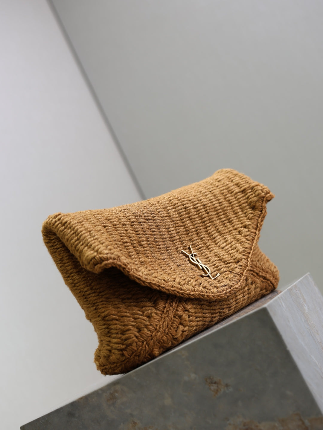 YSL Le Cassandre straw bag