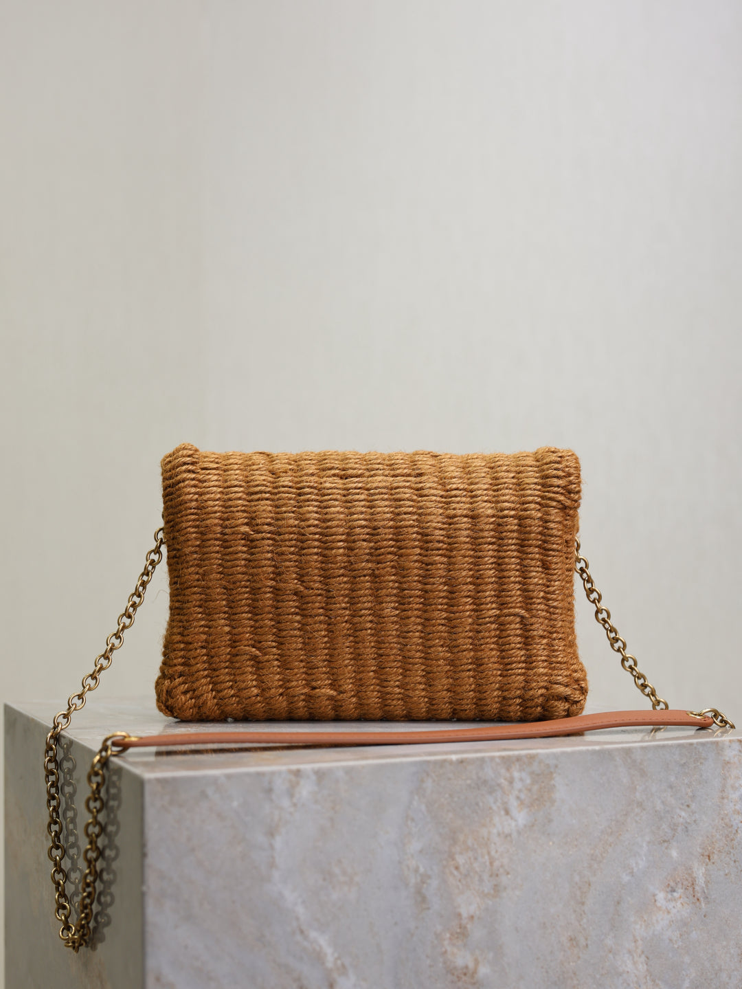 YSL Cassandre Chain pouch straw bag
