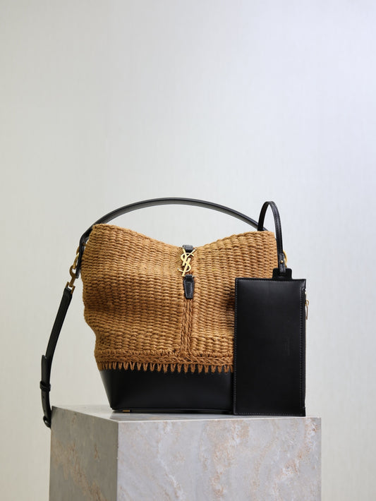 YSL Le 37 straw bag
