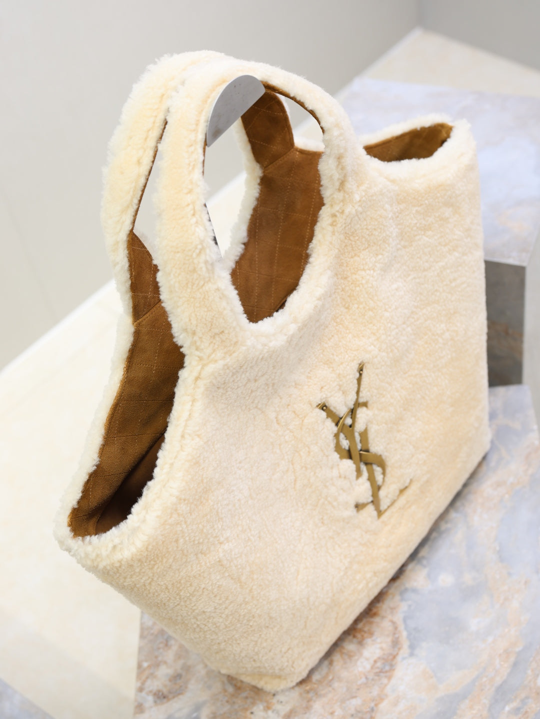 YSL Extra Large Icare Shearling bag