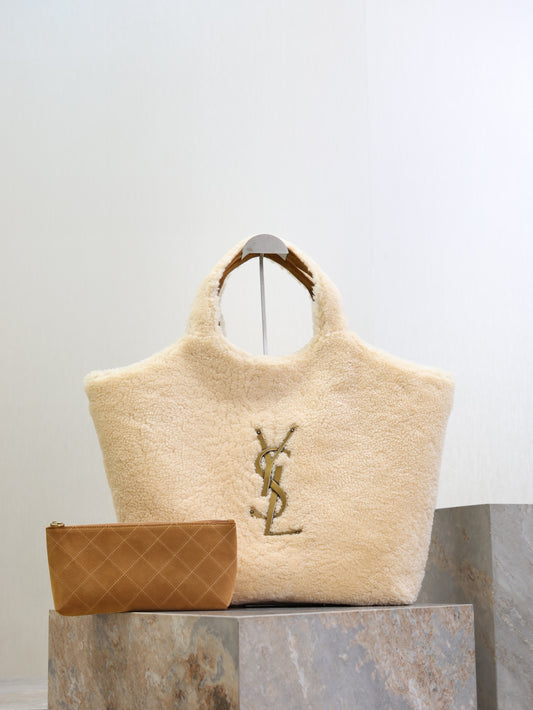YSL Extra Large Icare Shearling bag