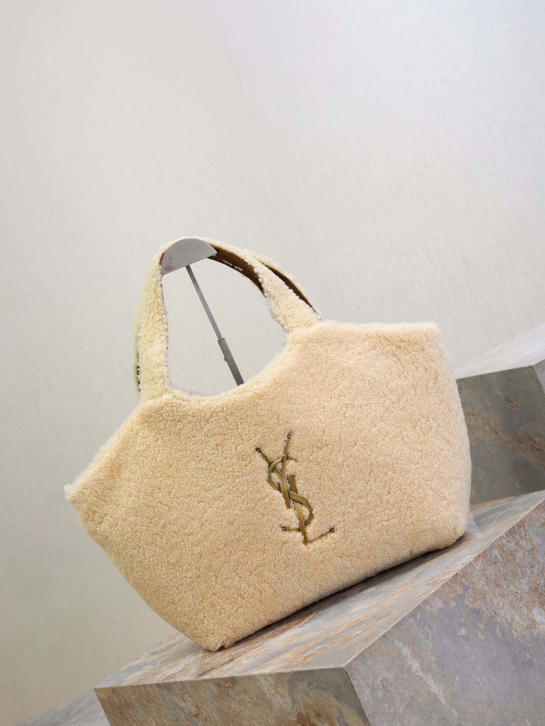 YSL Large Icare Shearling bag