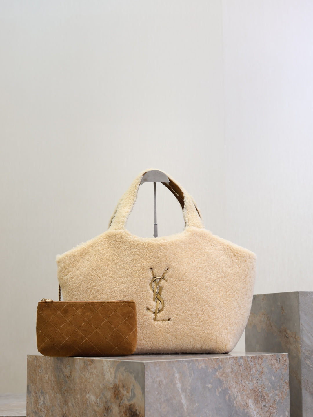 YSL Large Icare Shearling bag
