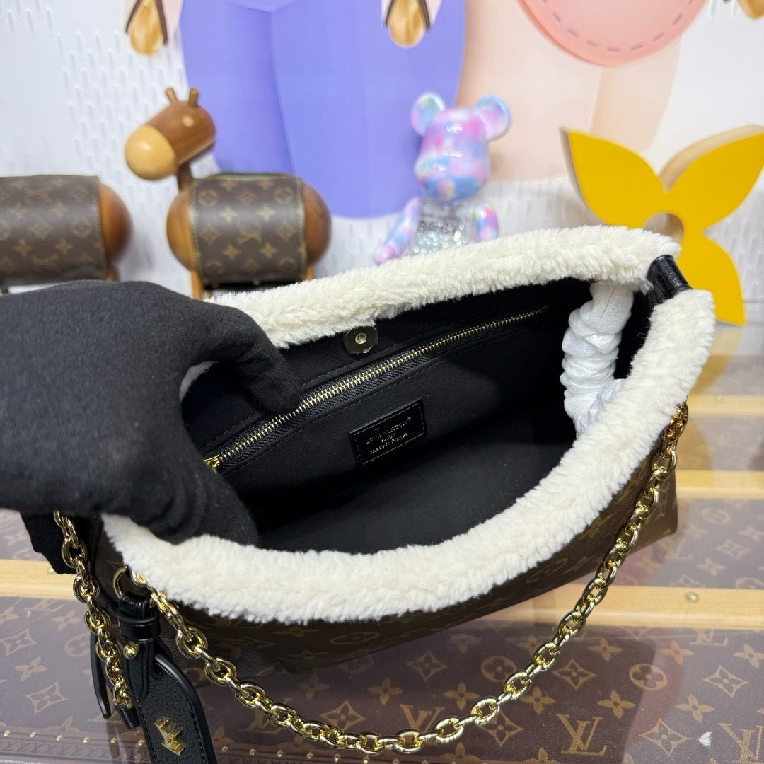 Louis Vuitton CarryAll BB shearling trim