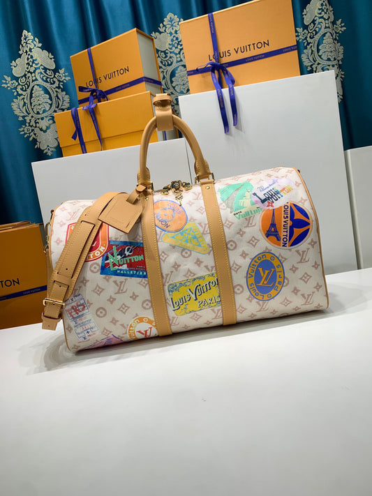 Louis Vuitton Keepall Bandoulière 45 Monogram Dune