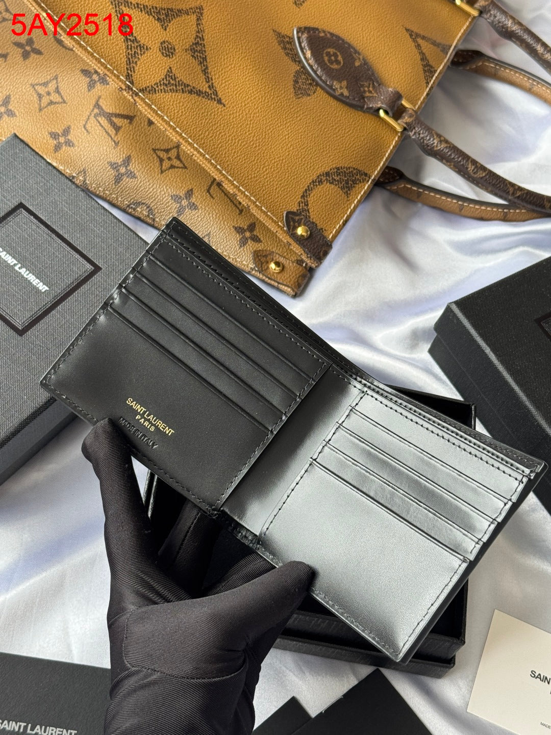 YSL Monogram Mini Wallet
