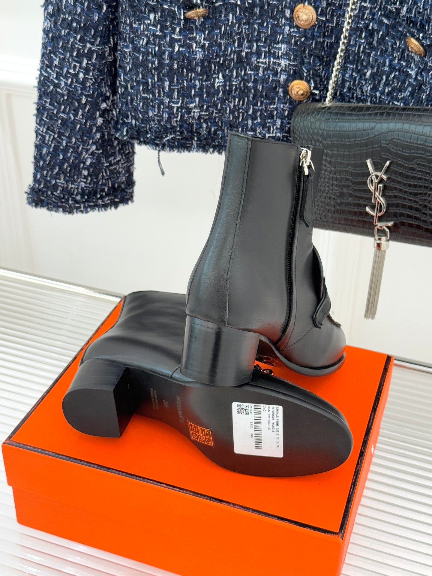Hermes Heels Leather Ankle Boots