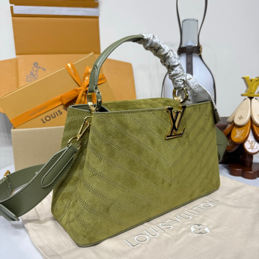 Louis Vuitton Capucines MM Souple Suede Bag