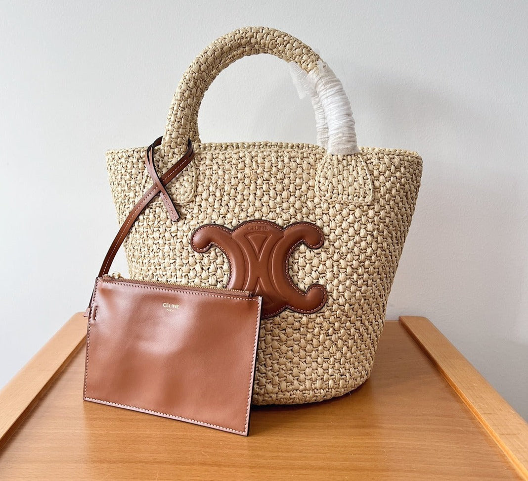 Celine Triomphe Straw bag