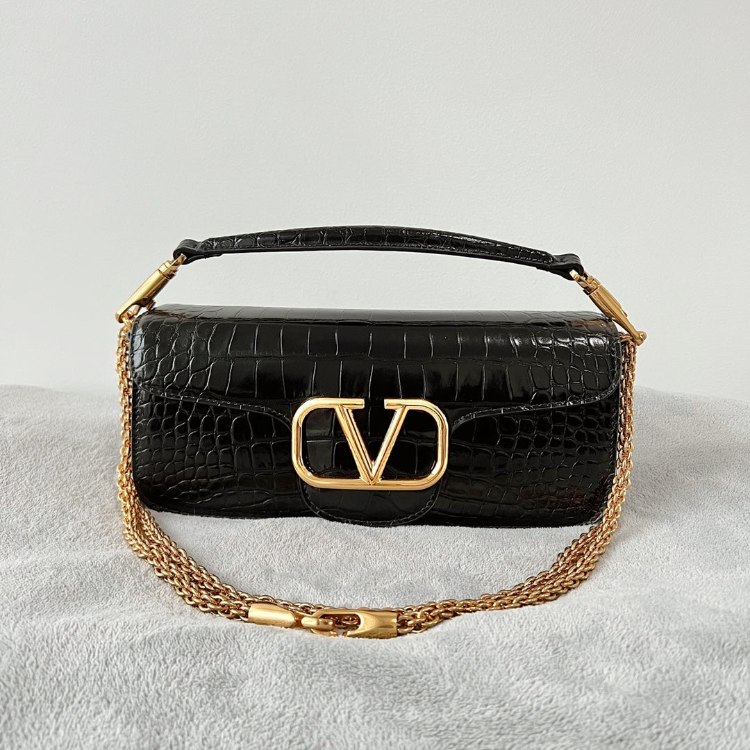 Valentino Locó Shoulder Bag Crocodile leather