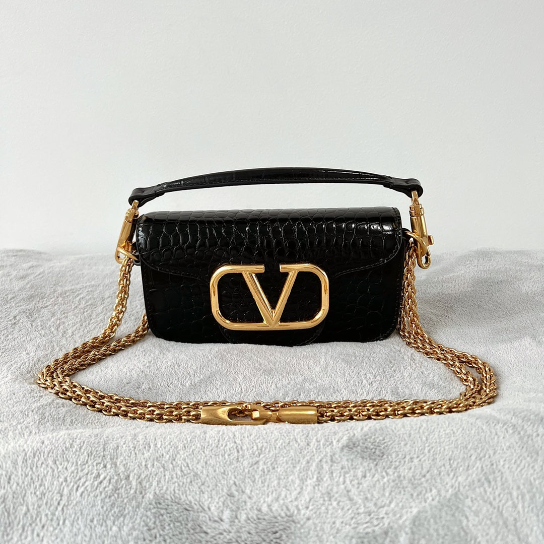 Valentino Locó Shoulder Bag Crocodile leather