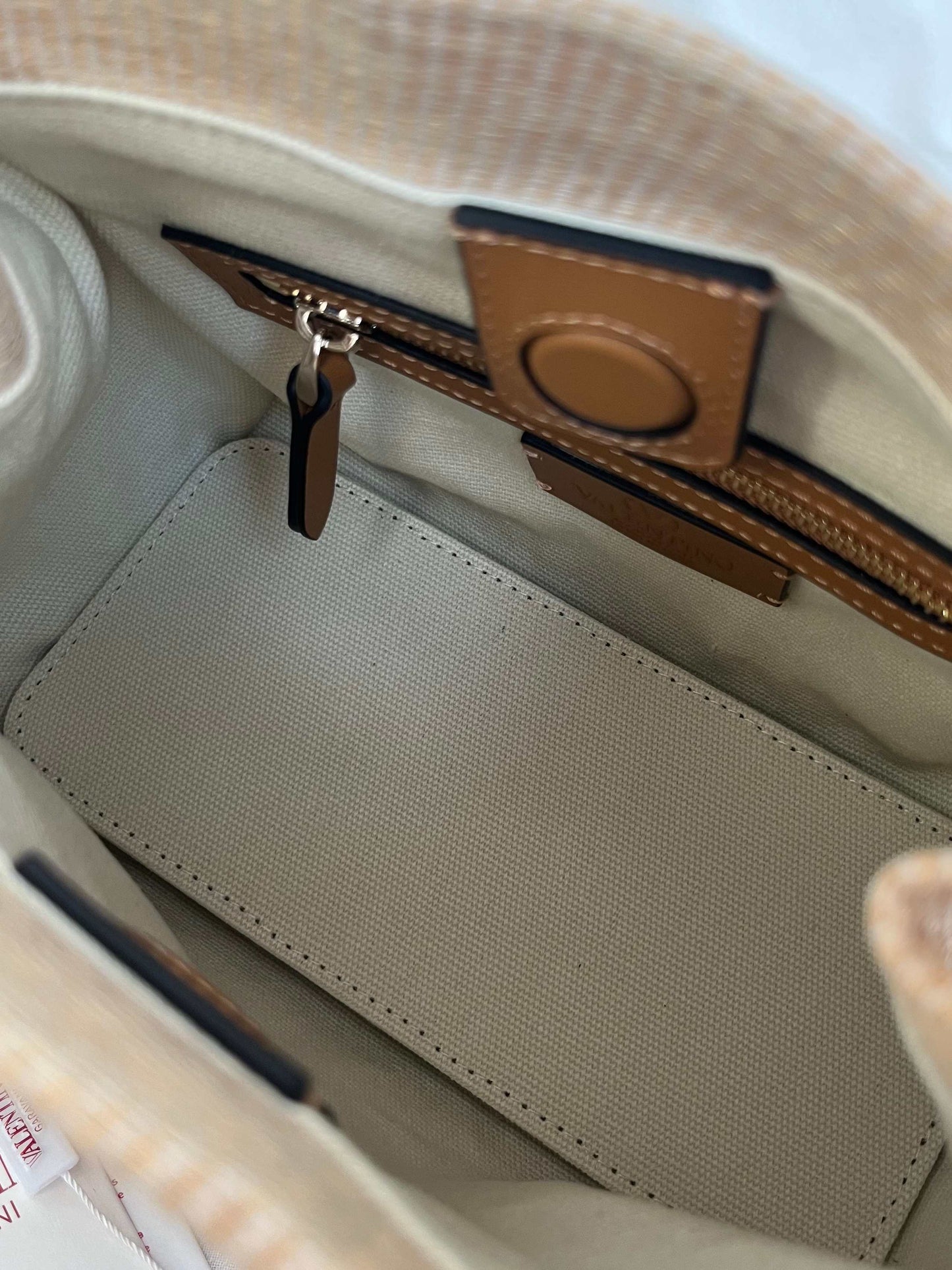 Valentino Canvas Shopping Tote Bag