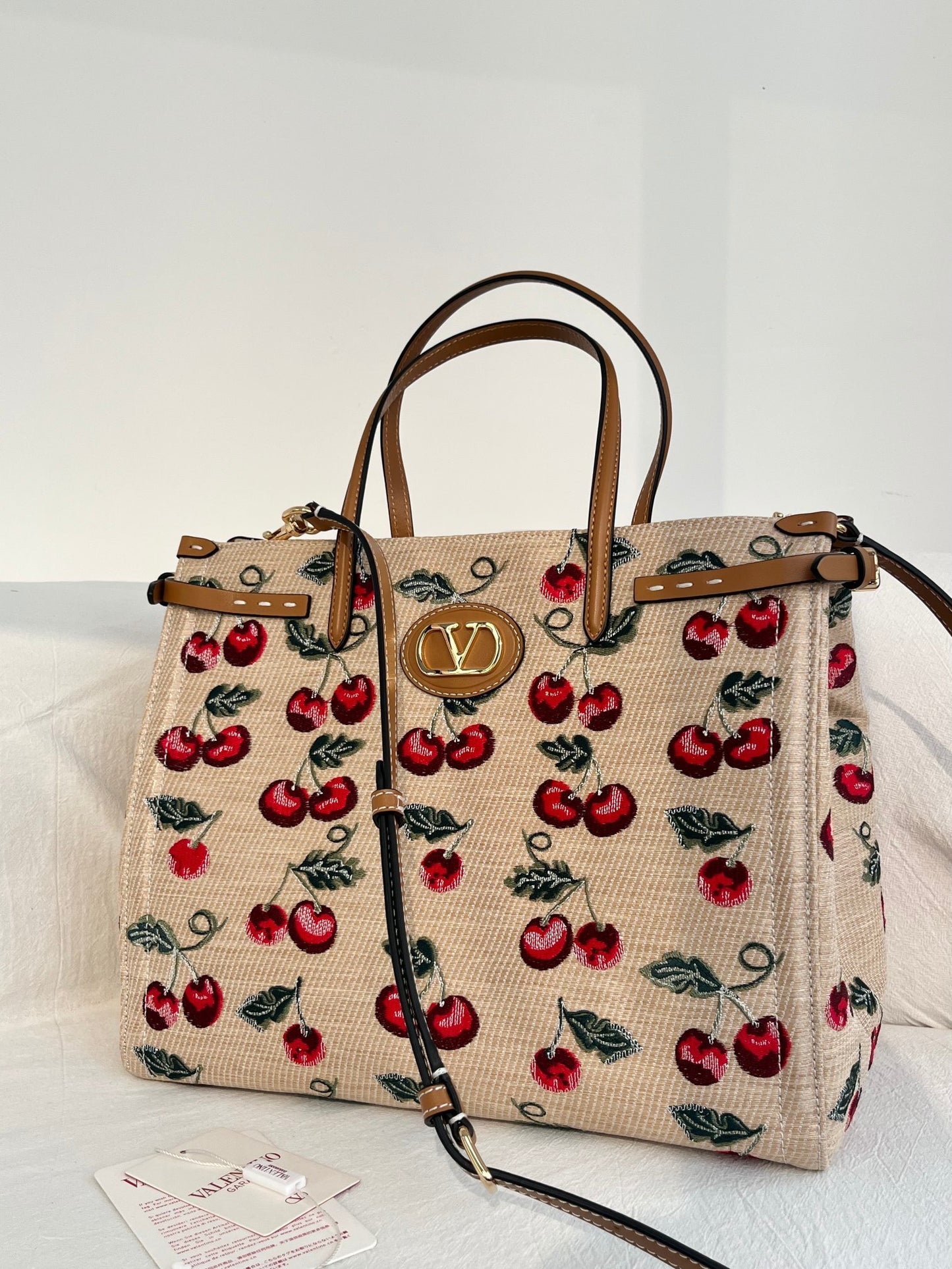 Valentino Canvas Shopping Tote Bag