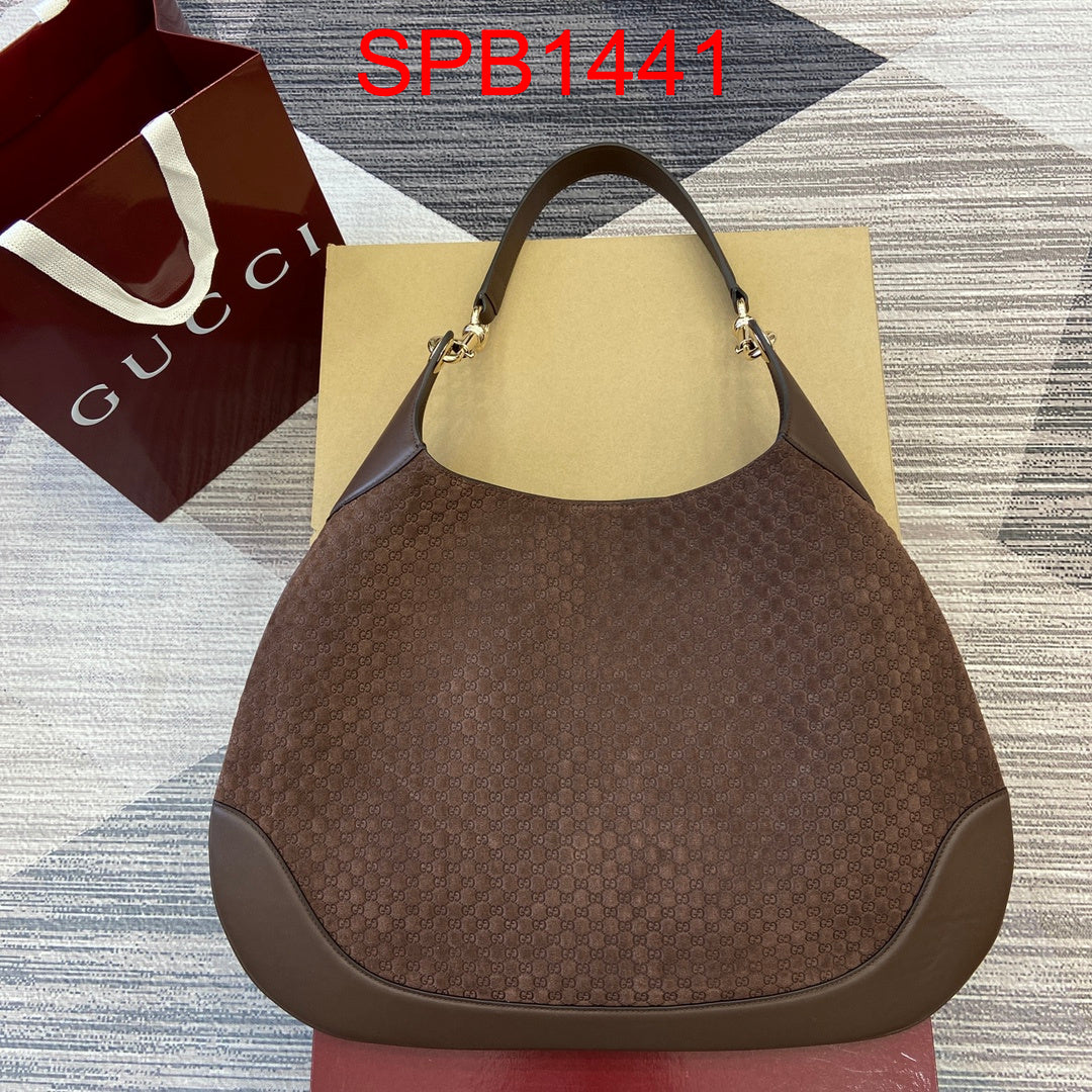 Gucci B medium shoulder bag suede