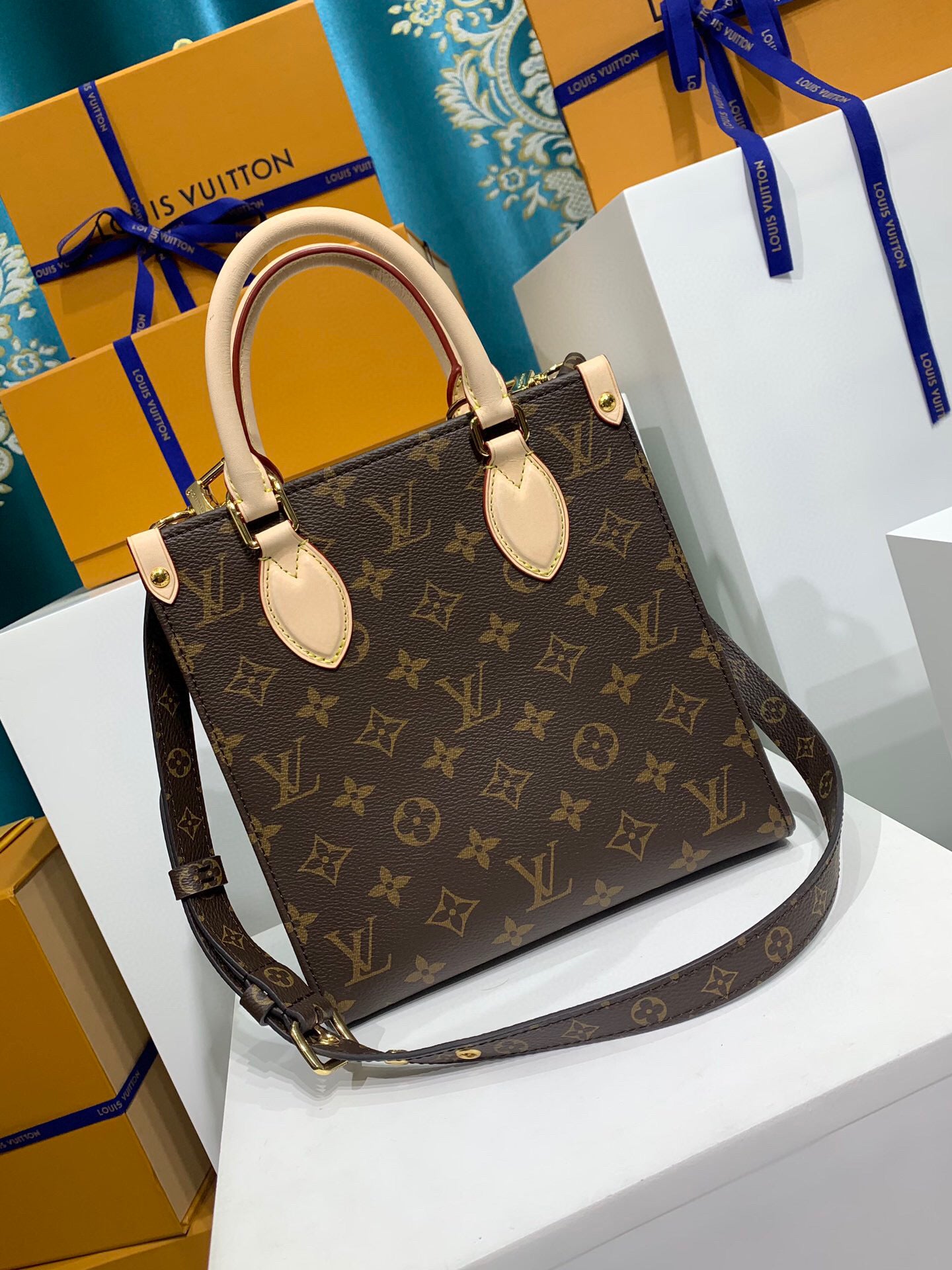 Louis Vuitton Sac Plat BB and PM Monogram