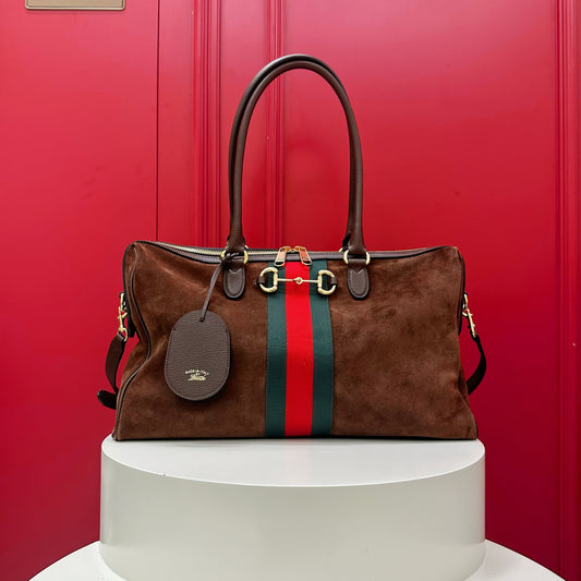 Gucci Borsetto large boston suede bag