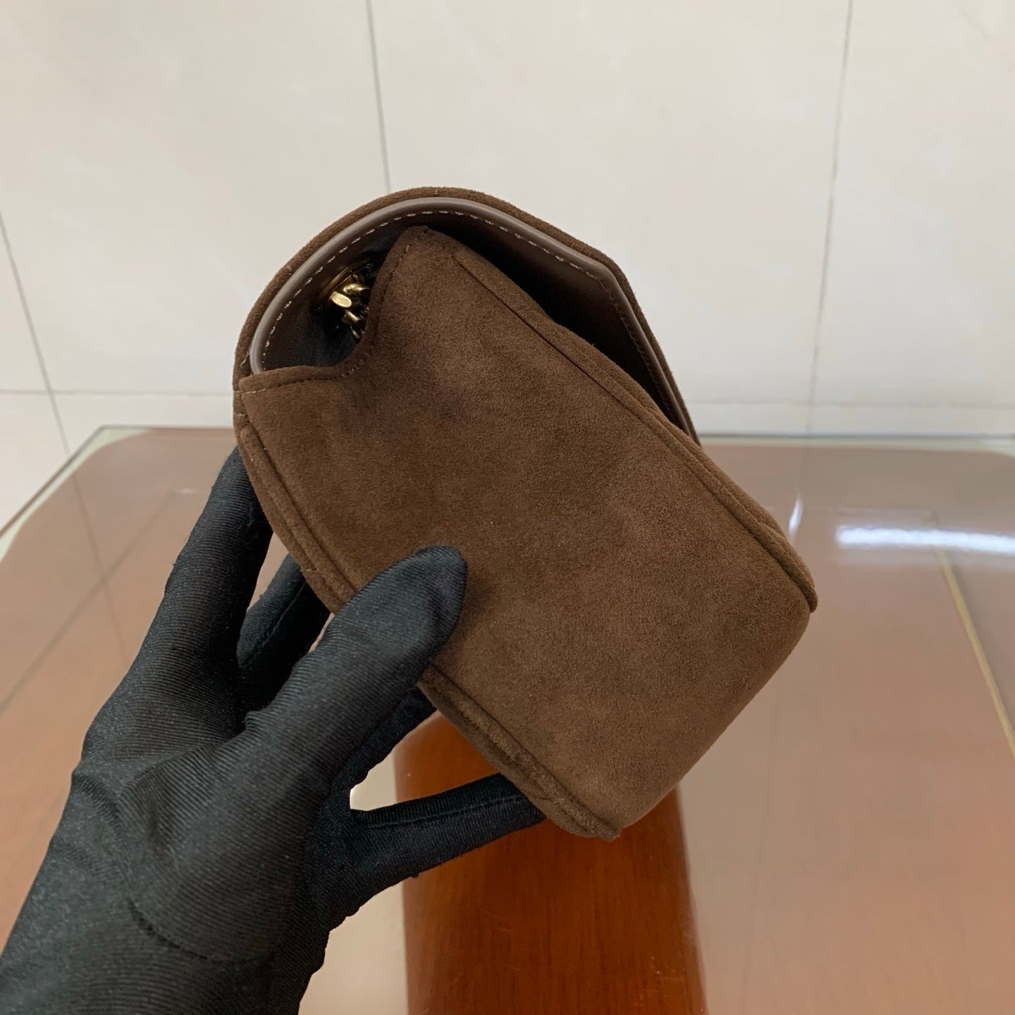 YSL LOULOU small in MATELASSÉ suede