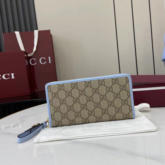 Gucci GG Emblem zip around wallet