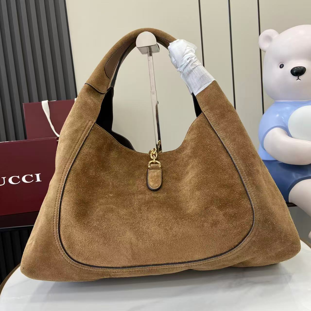 Gucci Softbit Maxi Suede bag