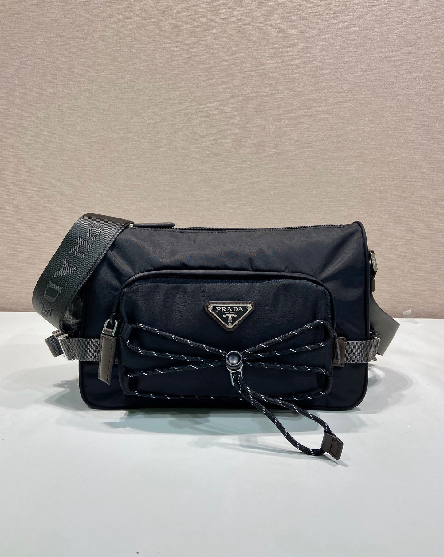 Prada Speedrock Re-Nylon and leather shoulder bag