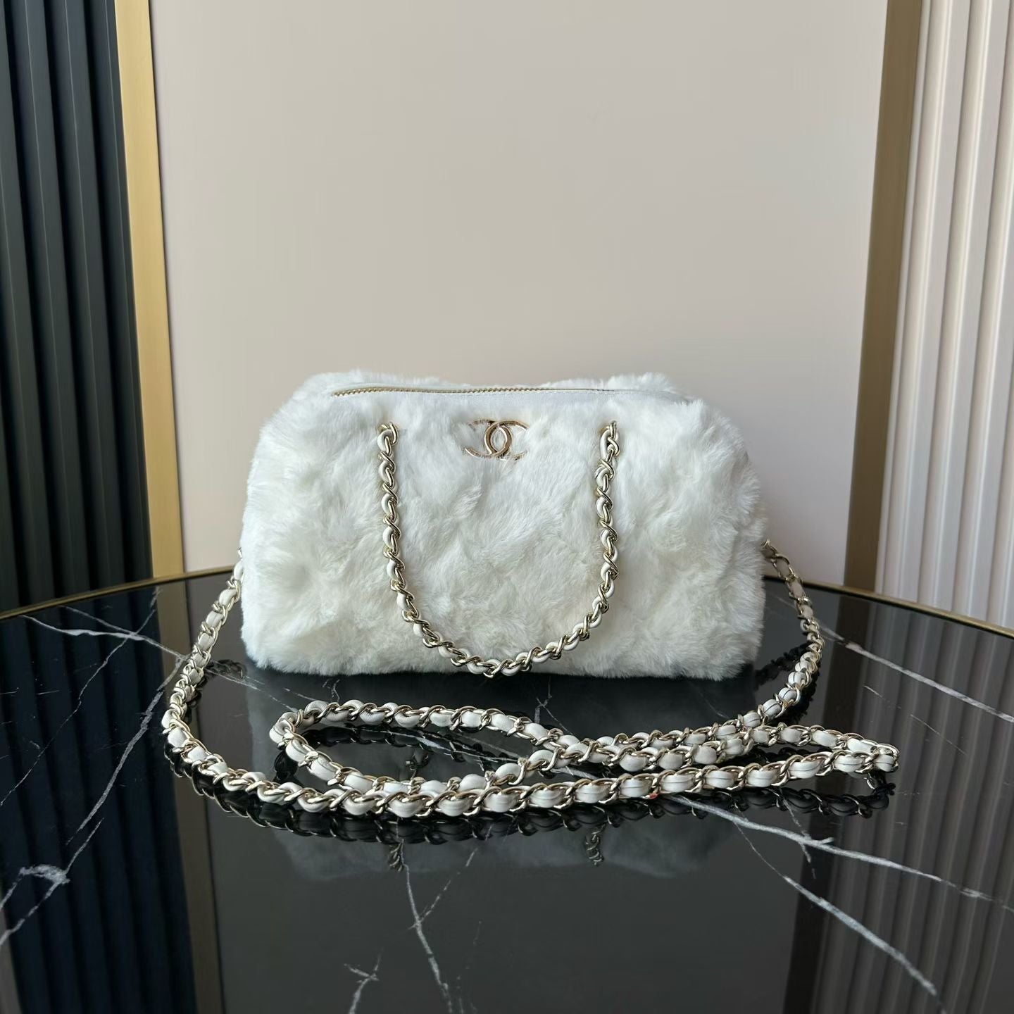 Chanel Shearling Bowling bag