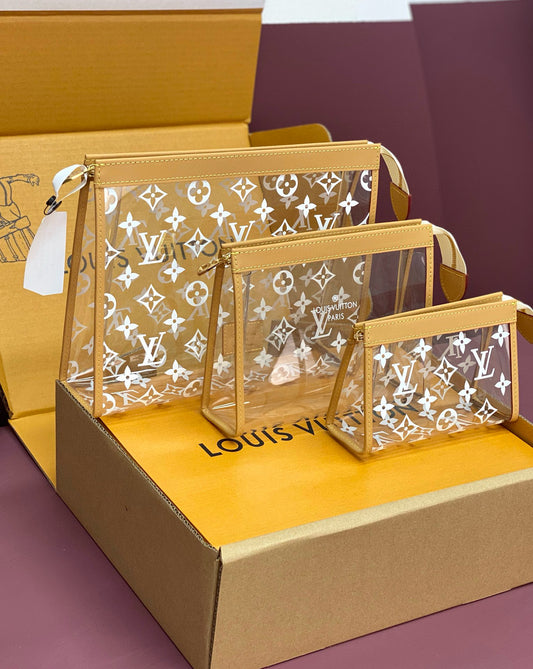 Louis Vuitton Trio Pochette Toilette Transparent