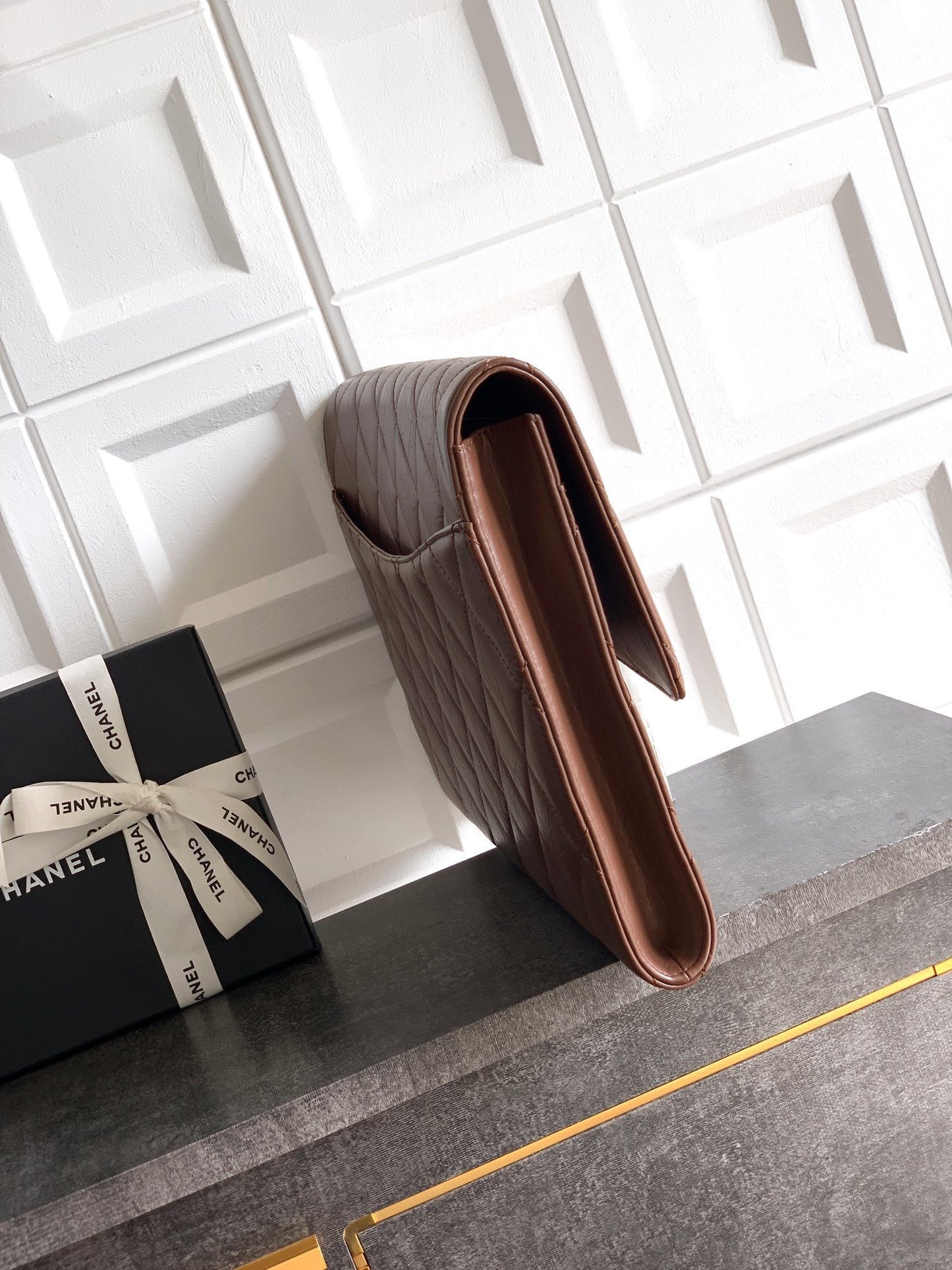 Chanel leather large pouch