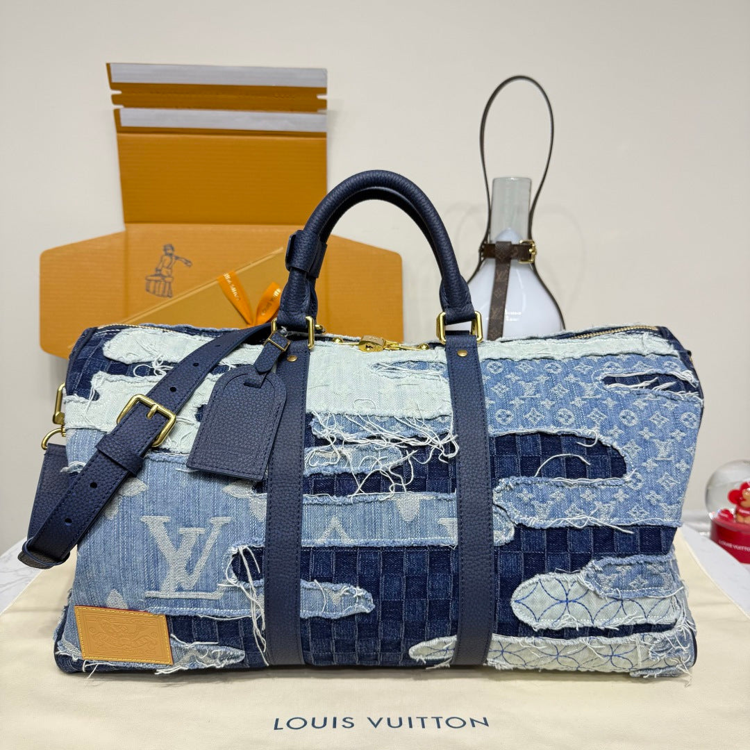 Louis Vuitton Keepall Bandoulire 50 denim bag