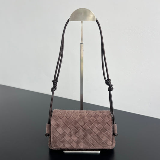 Bottega Veneta Notturno Intrecciato Suede Pouch
