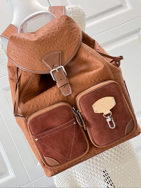 Louis Vuitton Montsouris Cargo Backpack Ostrich