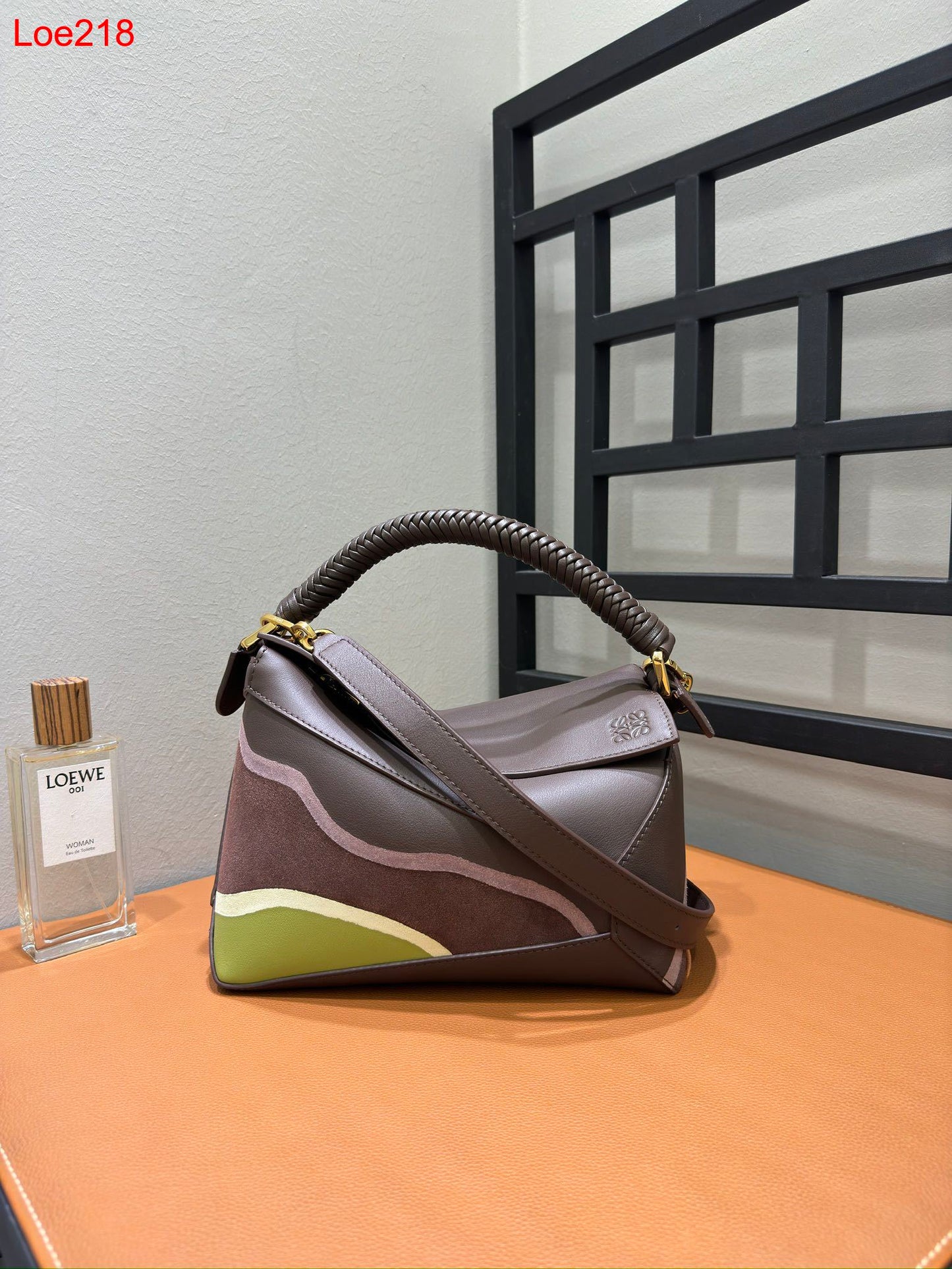 Loewe Puzzle braided-handle panelled tote bag