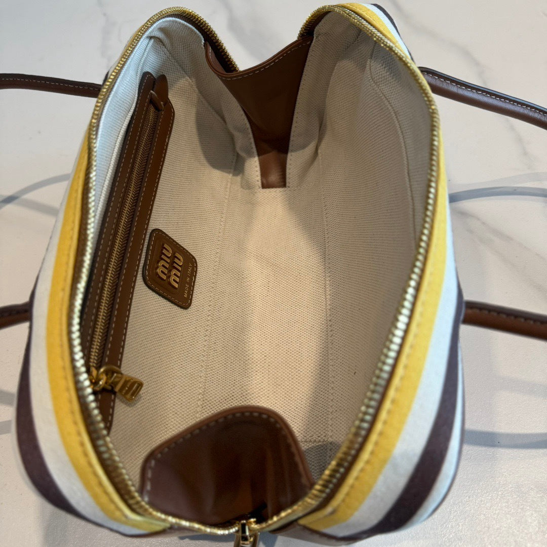 Miu Miu Beau Small canvas and leather bag