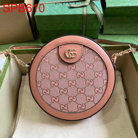 Gucci OPHIDIA GG MINI ROUND SHOULDER BAG Pink