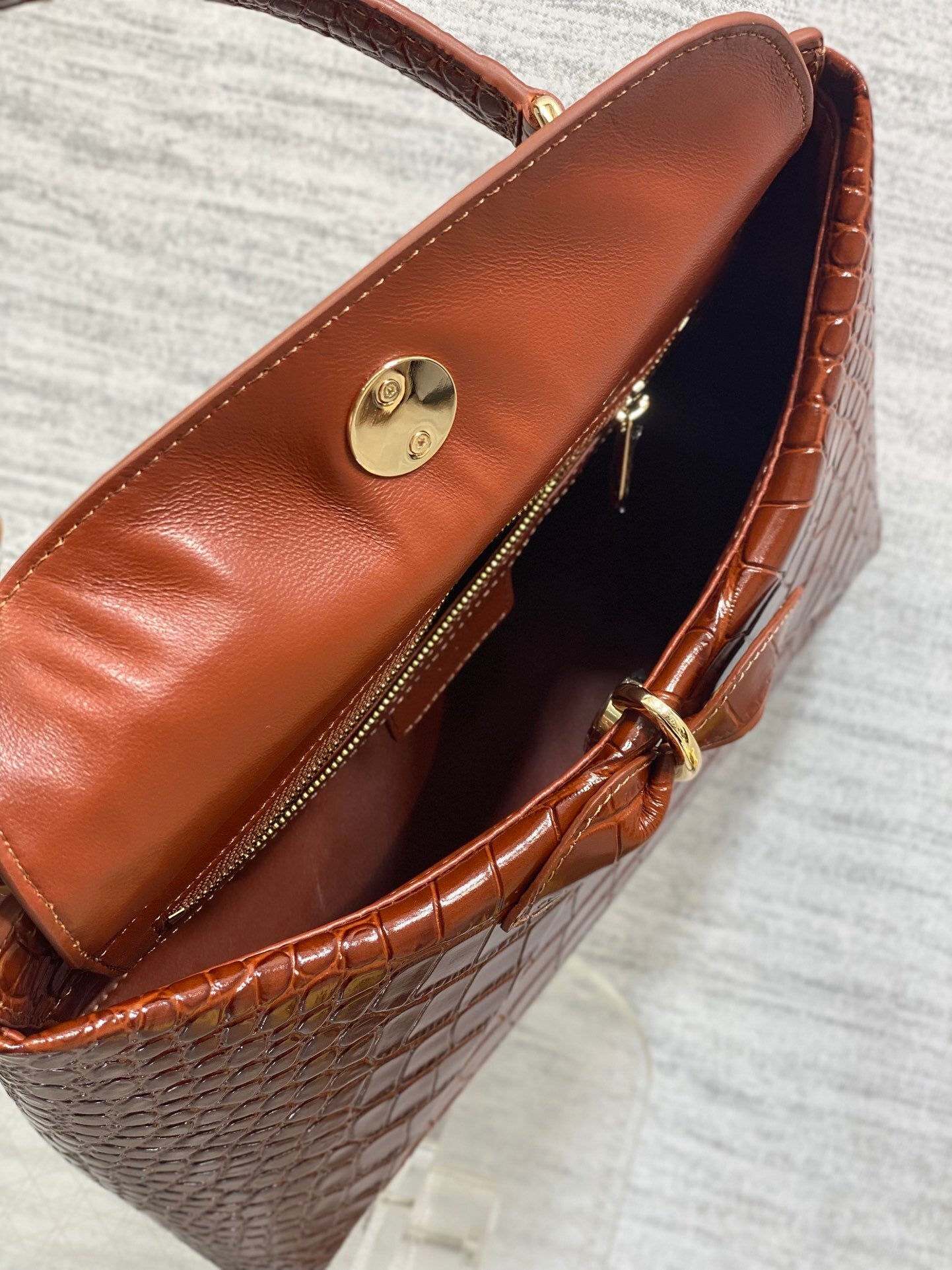 Dior Bow Tote bag Crocodile leather