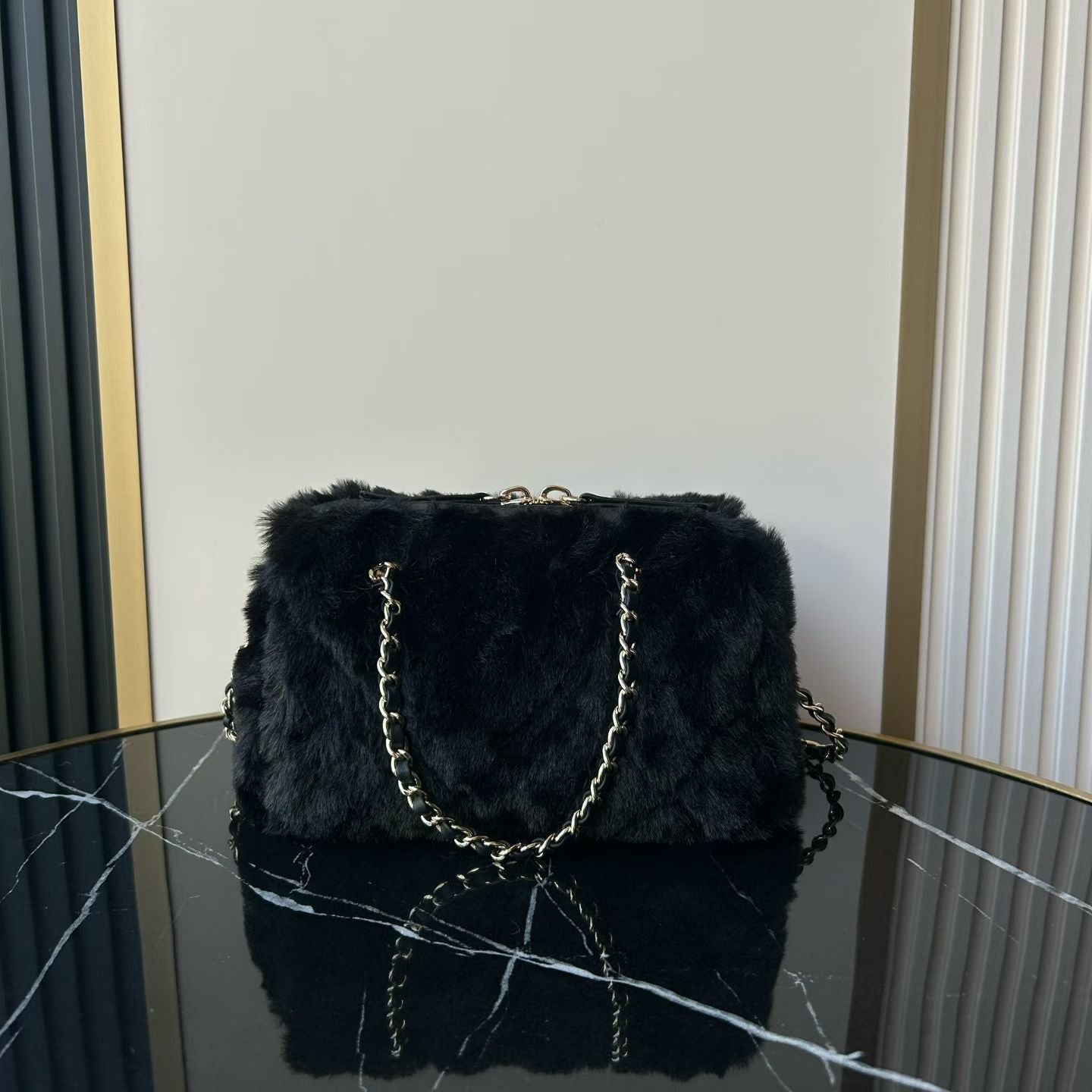 Chanel Shearling Bowling bag