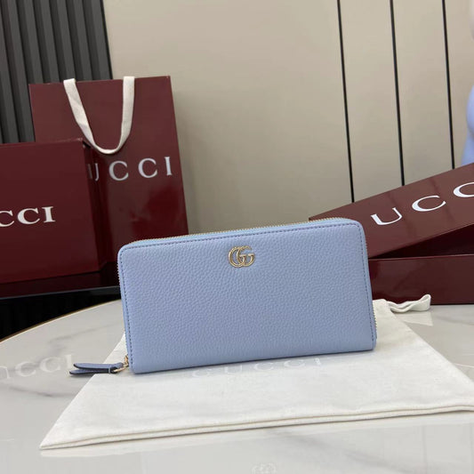 Gucci Bi-color GG Marmont zip around wallet