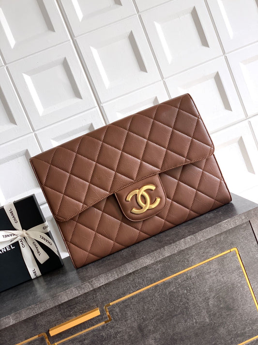 Chanel leather large pouch