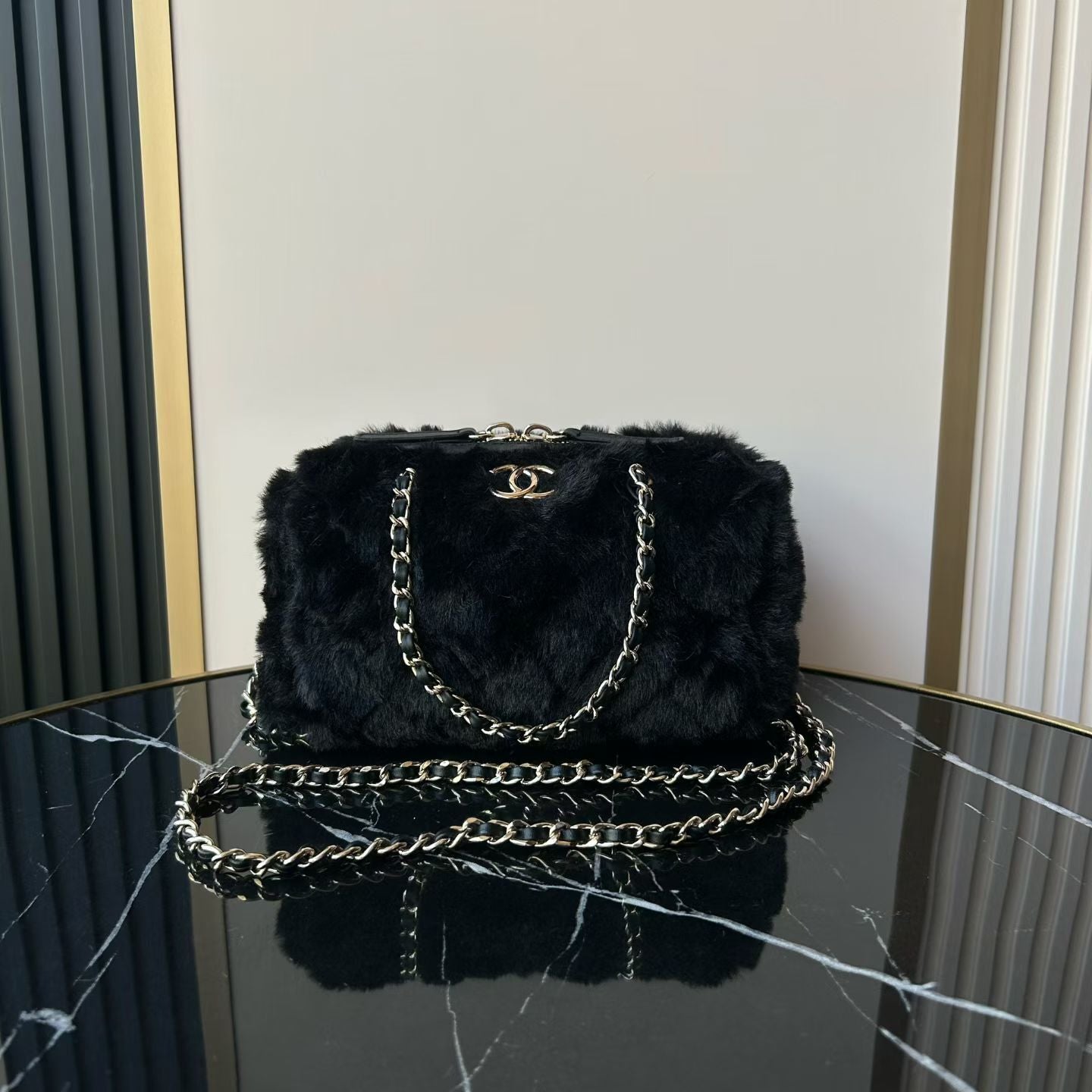Chanel Shearling Bowling bag