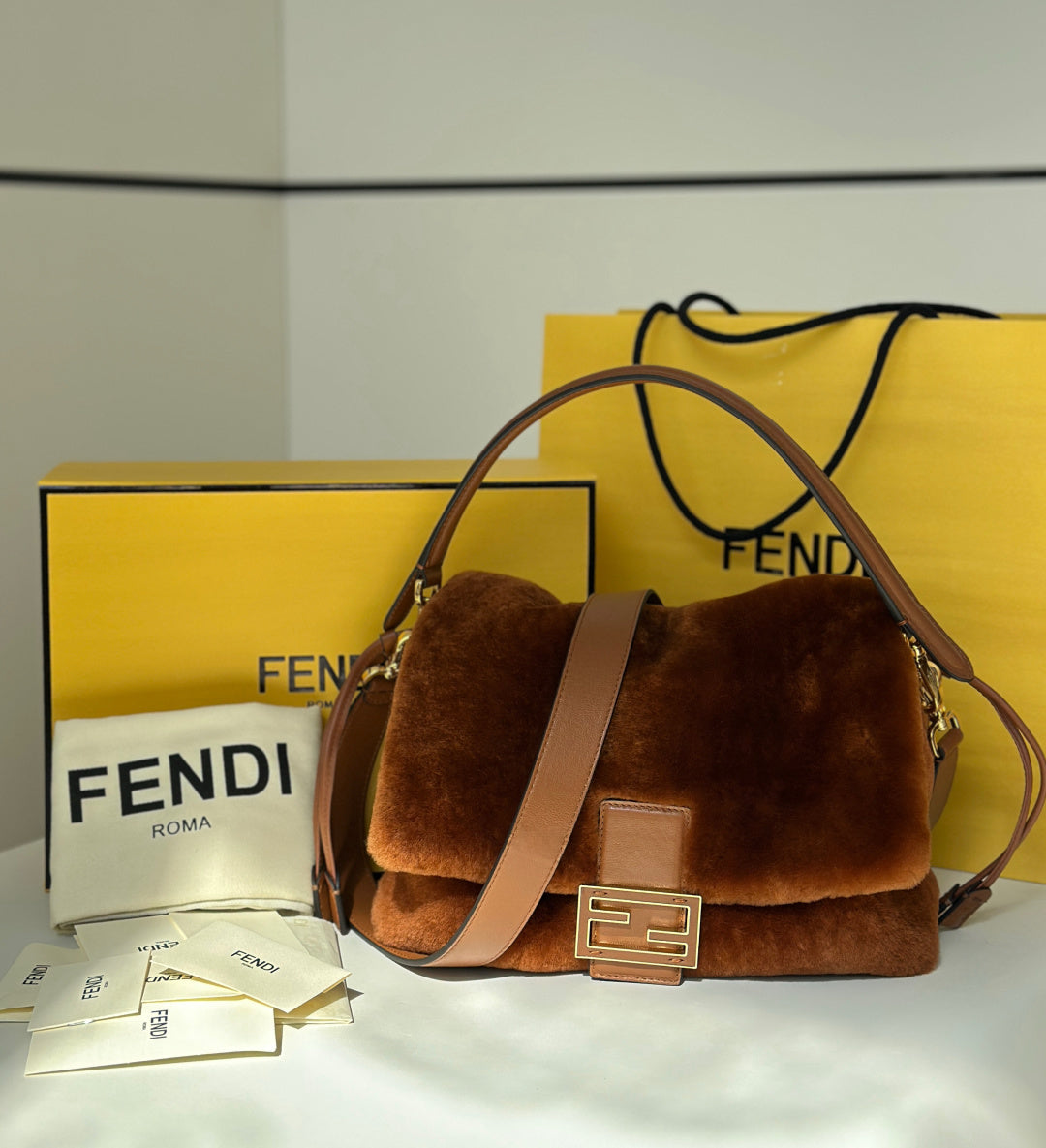 Fendi Medium Baguette Fur bag