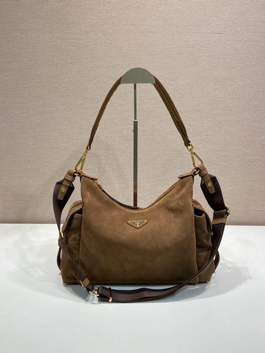 Prada Explore large suede bag