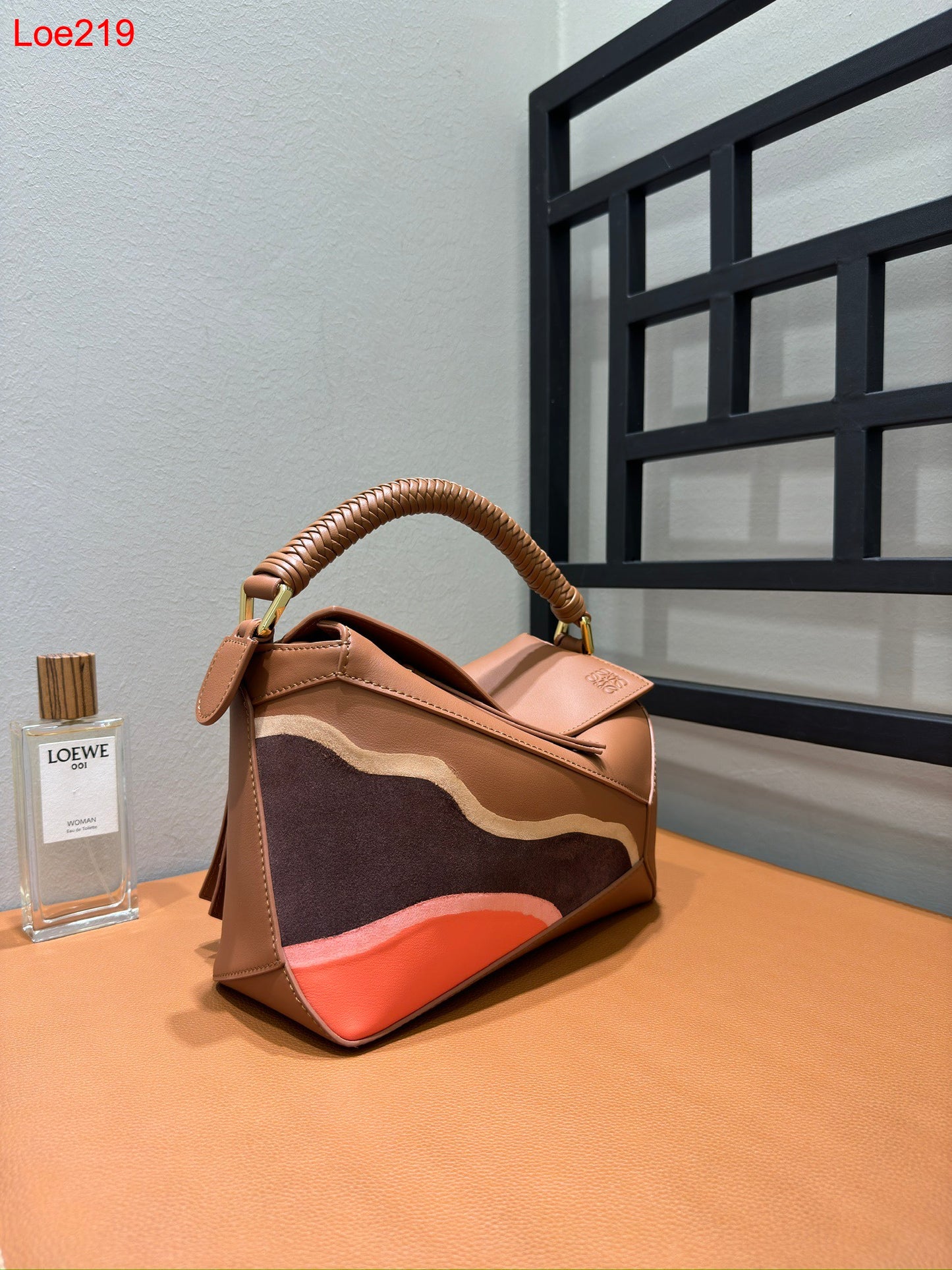 Loewe Puzzle braided-handle panelled tote bag