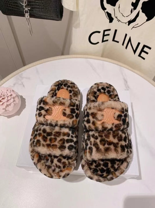 Celine Fuzzy Slides