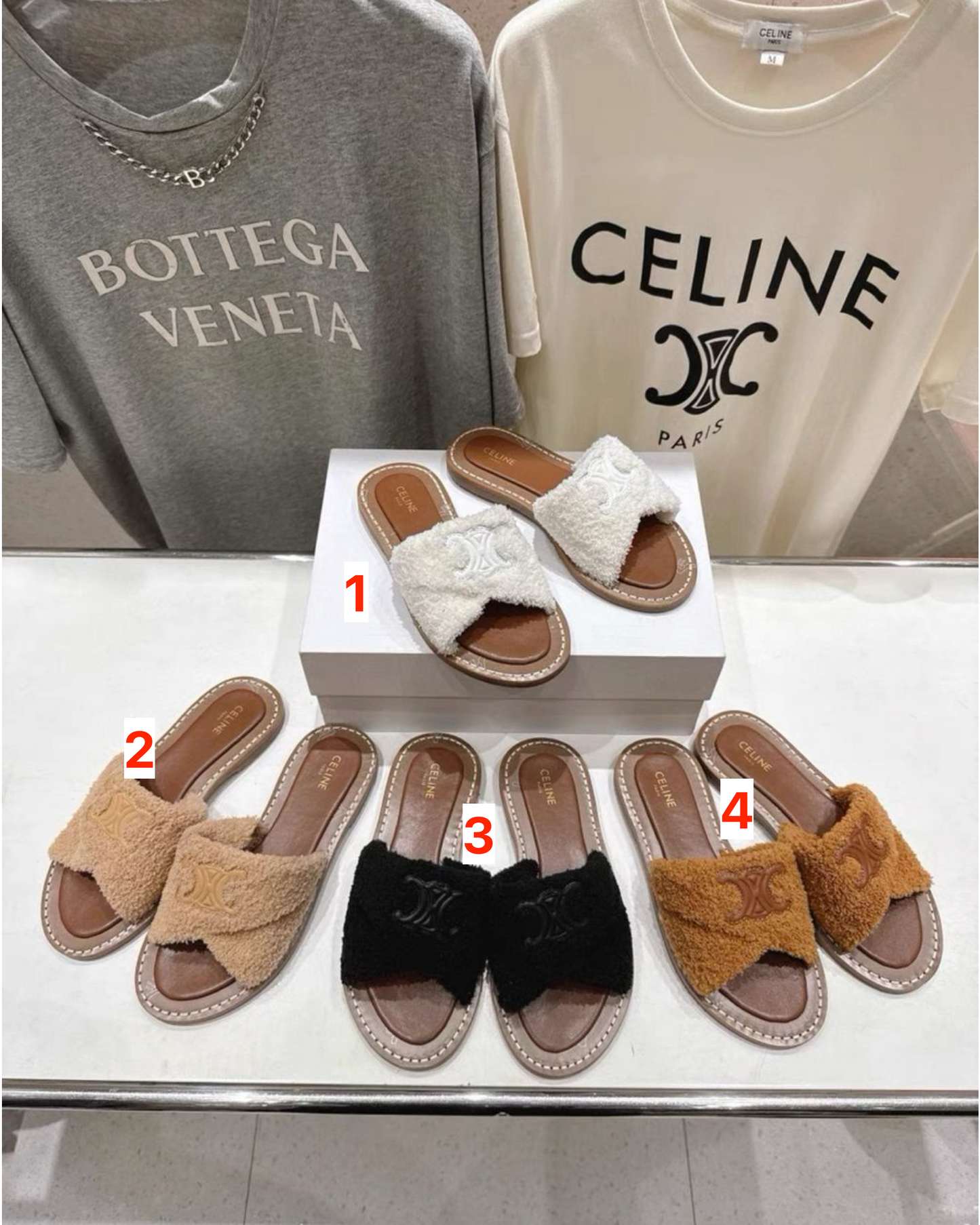 Celine Teddy Slippers