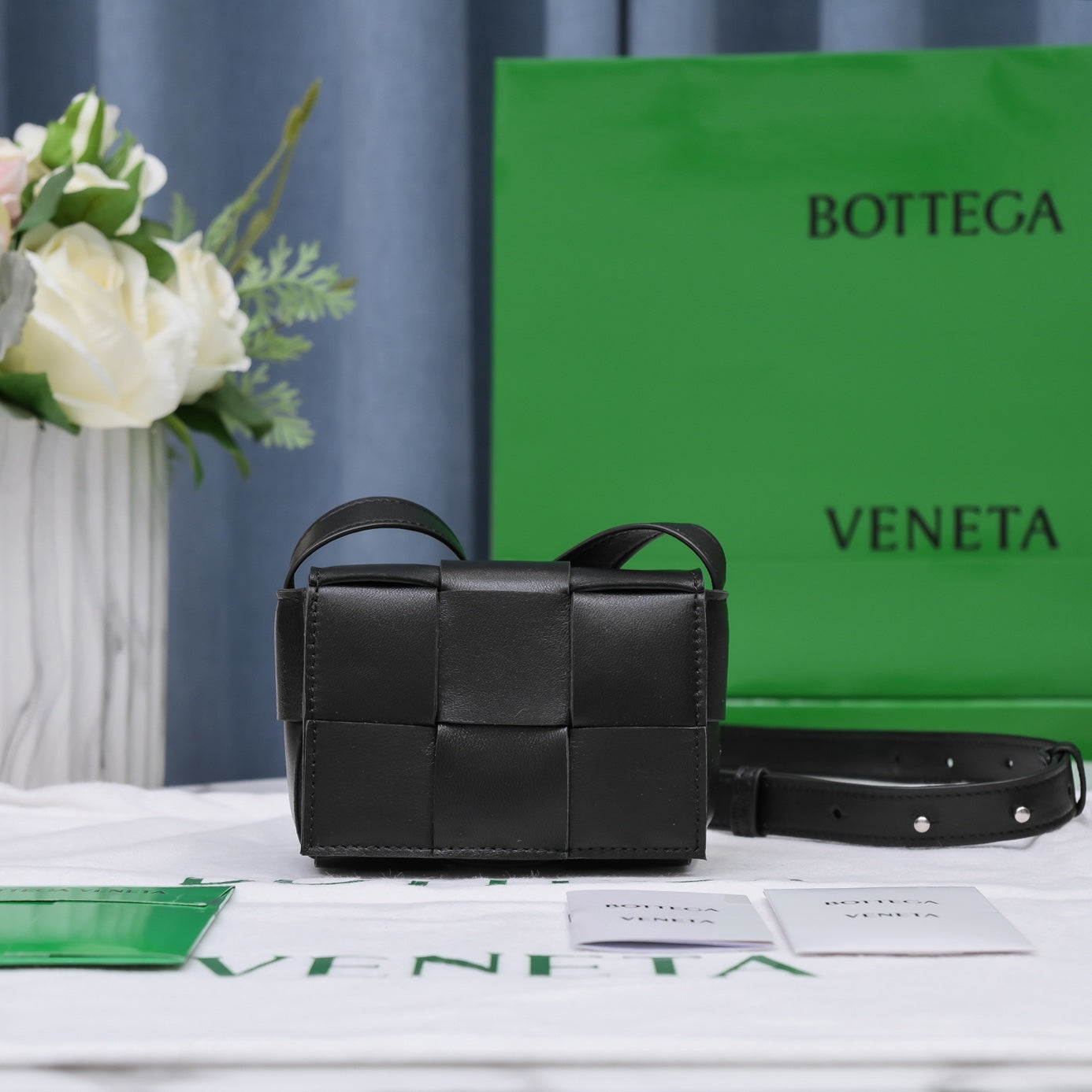 Bottega Veneta Cassette Mini Intrecciato Messenger Bag