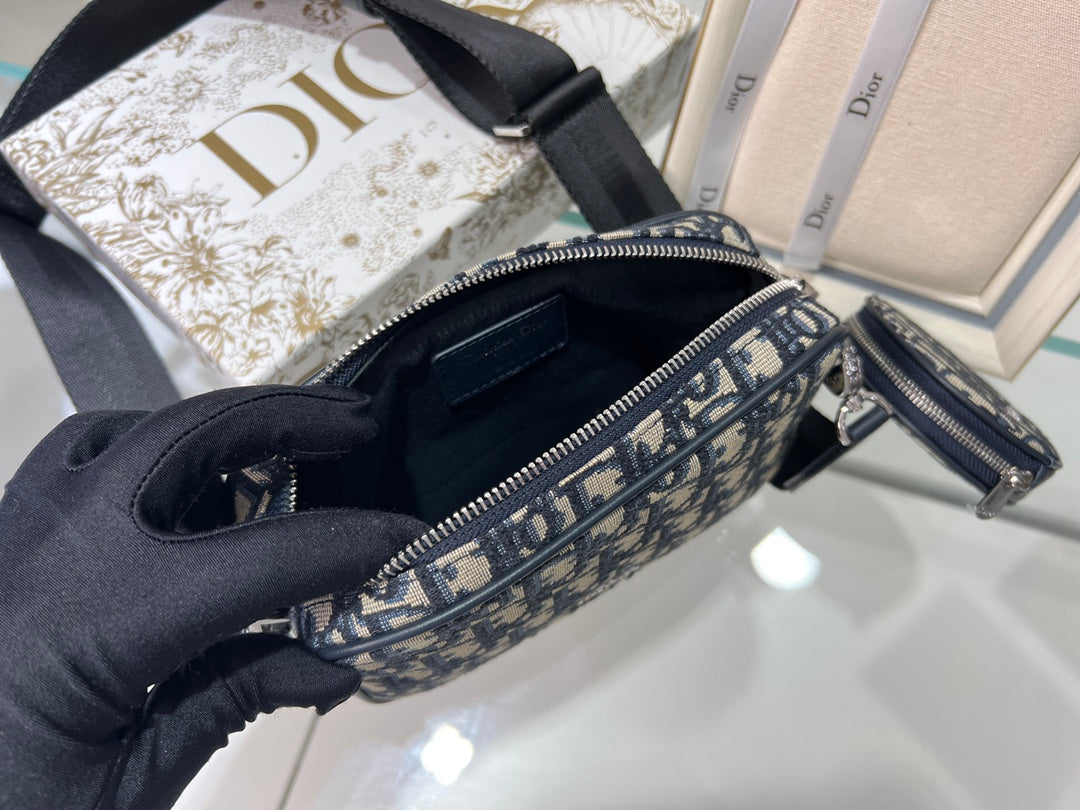 Dior Oblique Pouch Navy Blue