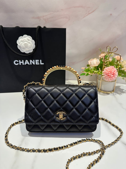 Chanel WOC Top Handle with pearls