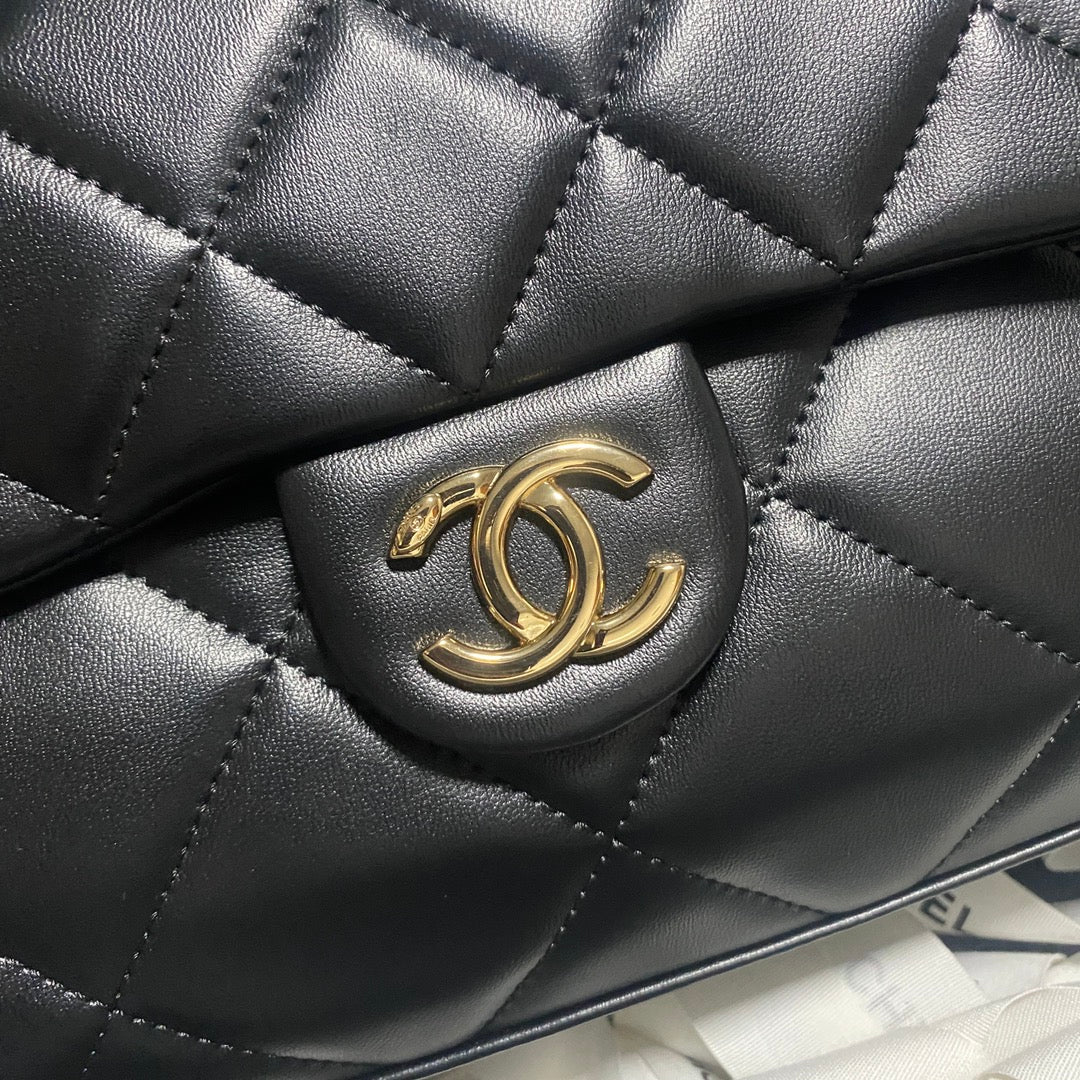 Chanel Leather Chain Shopping Tote Bag